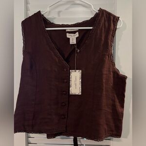 Laura Ashley Linen top vest
